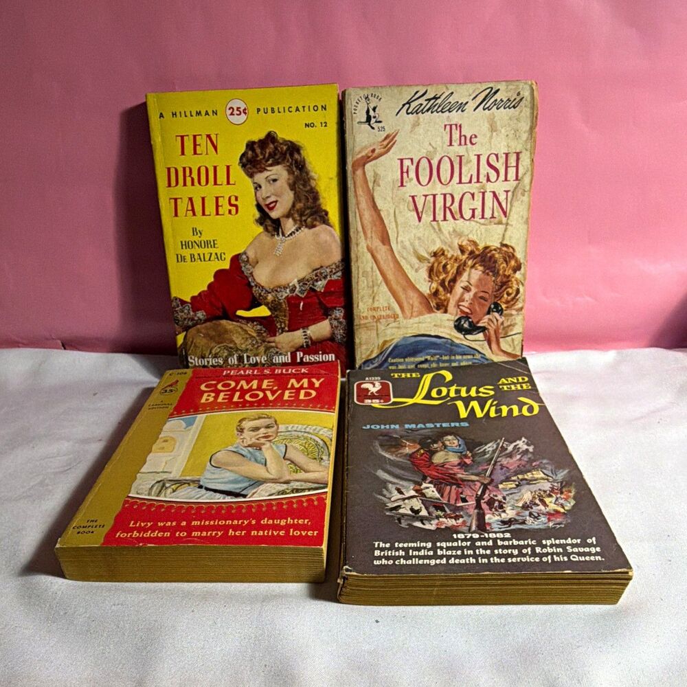 Vintage Lot of 4 Adult Pulp Paperback Novels 1948 - 1957